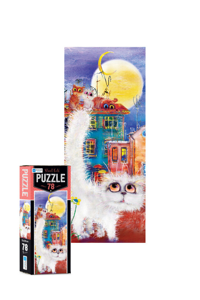 4 ADET 78 Parça Puzzle-Red Cat ve Cute Cat ve Mom Cat ve Street Cats