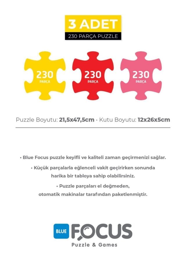 3 ADET 230 PARÇA PUZZLE - NEW YORK ve LONDON VE PARIS
