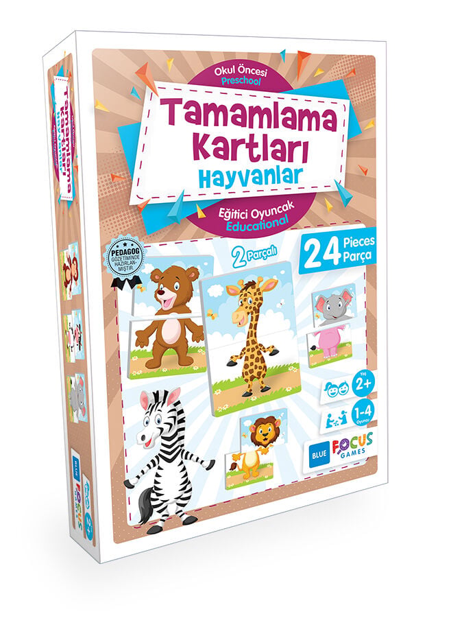 Eğitici Puzzle Oyun & Tamamlama Kartları - Hayvanlar