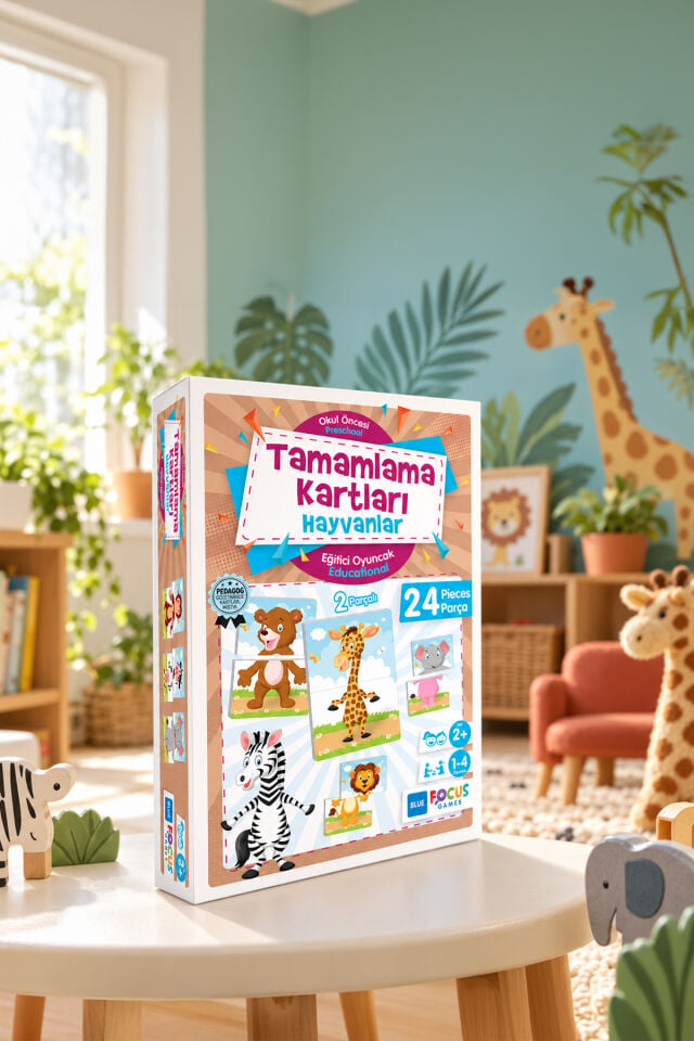 Eğitici Puzzle Oyun & Tamamlama Kartları - Hayvanlar