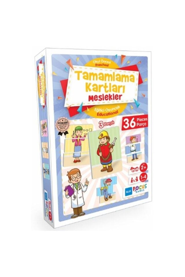 Eğitici Puzzle Oyun & Tamamlama Kartları - Meslekler