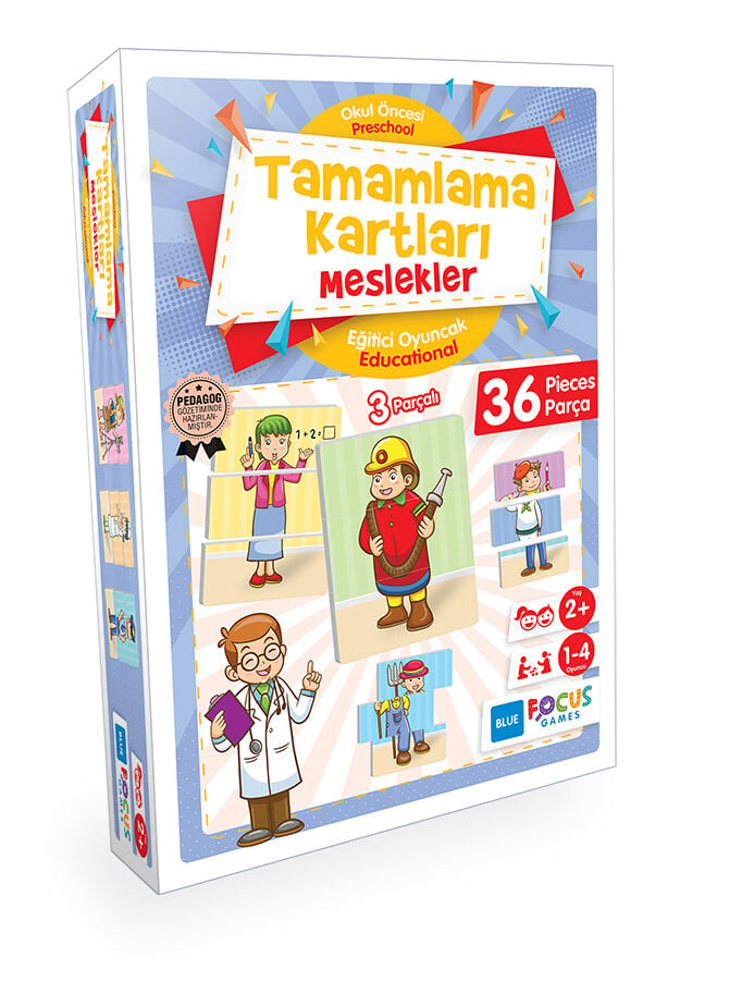 Eğitici Puzzle Oyun & Tamamlama Kartları - Meslekler