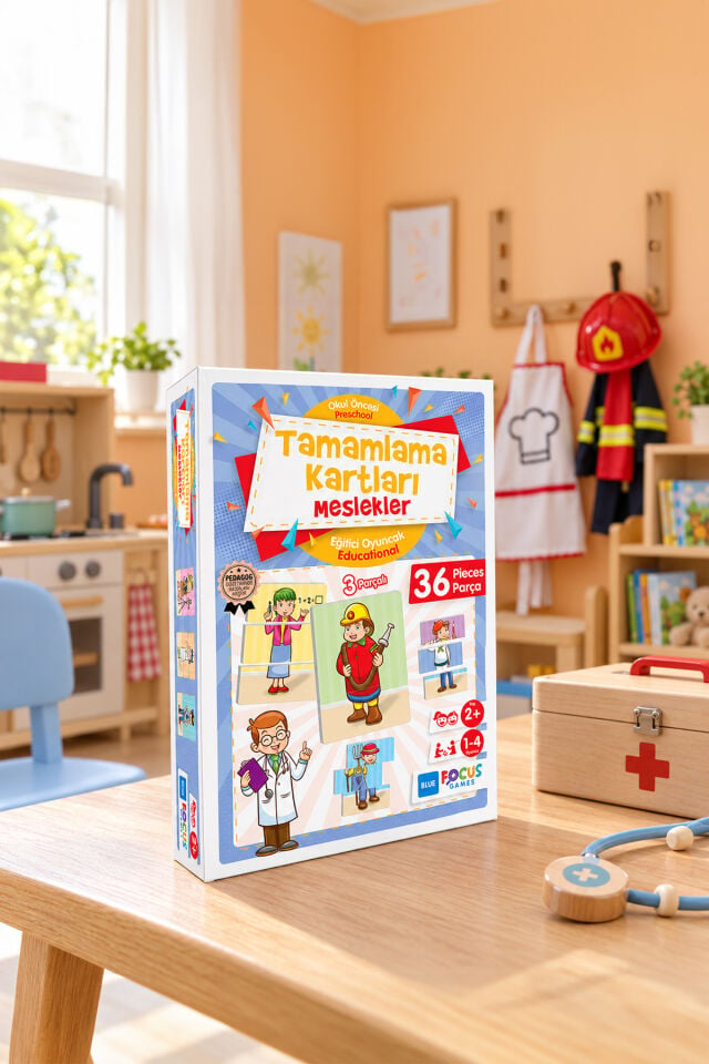 Eğitici Puzzle Oyun & Tamamlama Kartları - Meslekler