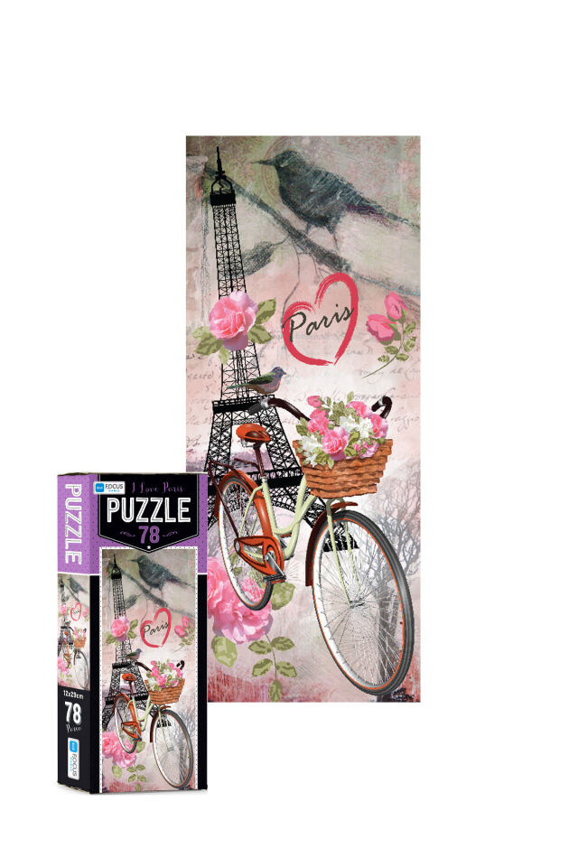 4 ADET 78 Parça Puzzle-Young Man ve Two Cowns ve Lighthouse ve I Love Paris