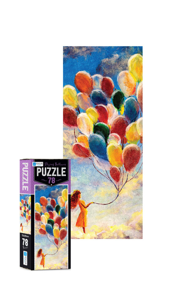 3 ADET 78 Parça Puzzle-I Love Paris ve Flamingo ve Flying Balloons