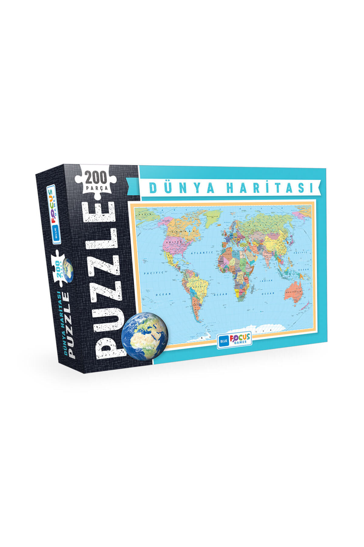 200 Parça Puzzle - Dünya Haritası Puzzle
