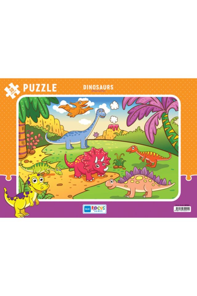 30 Parça Frame Puzzle - 4'lü Set Erkek Çocuk Astronot, Dinozorlar, Sevimli Hayvanlar, Taşıtlar