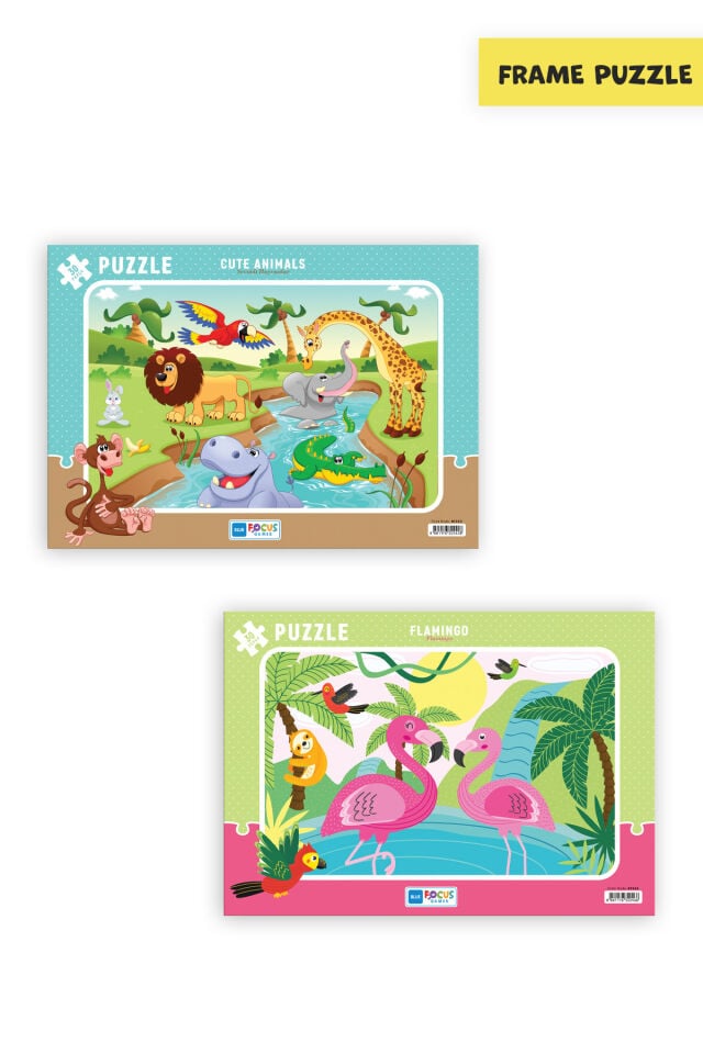 2 ADET 30 PARÇA ÇOCUK PUZZLE SEVİMLİ HAYVANLAR VE FLAMİNGO
