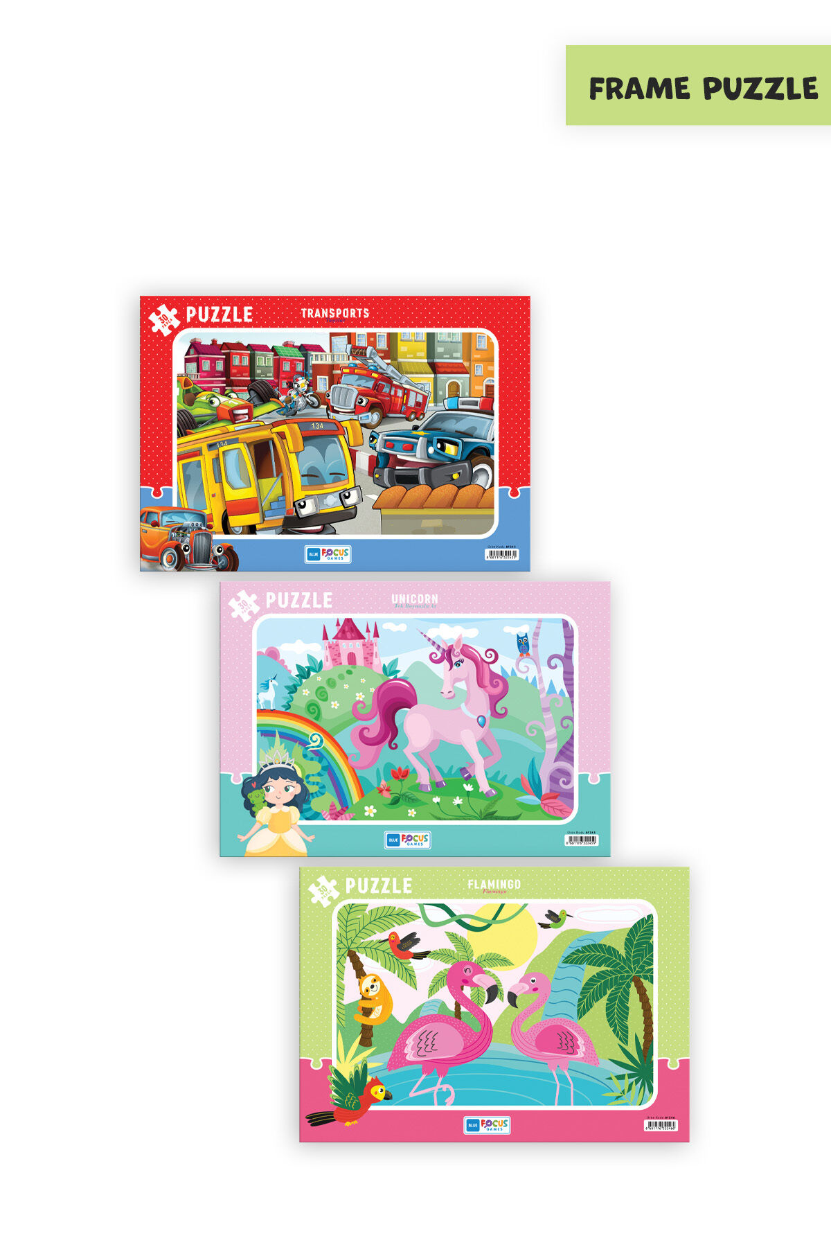 3 ADET 30 PARÇA ÇOCUK PUZZLE DİNOZORLAR VE TAŞITLAR VE DENİZ KIZI