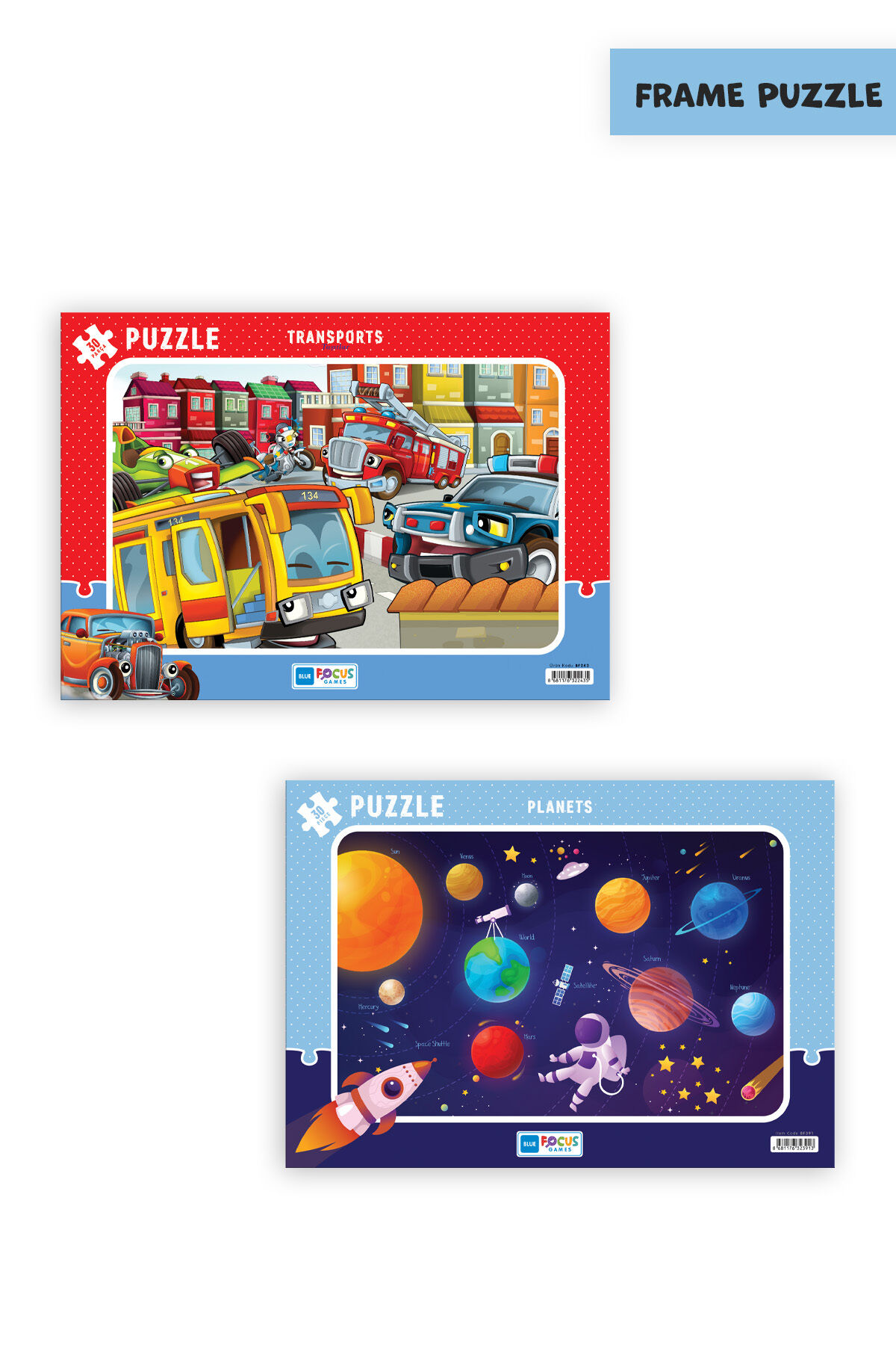 2 ADET 30 PARÇA ÇOCUK PUZZLE TAŞITLAR VE GEZEGENLER
