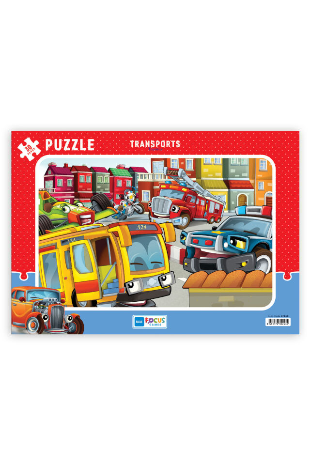 2 ADET 30 PARÇA ÇOCUK PUZZLE TEK BOYNUZLU AT VE TAŞITLAR