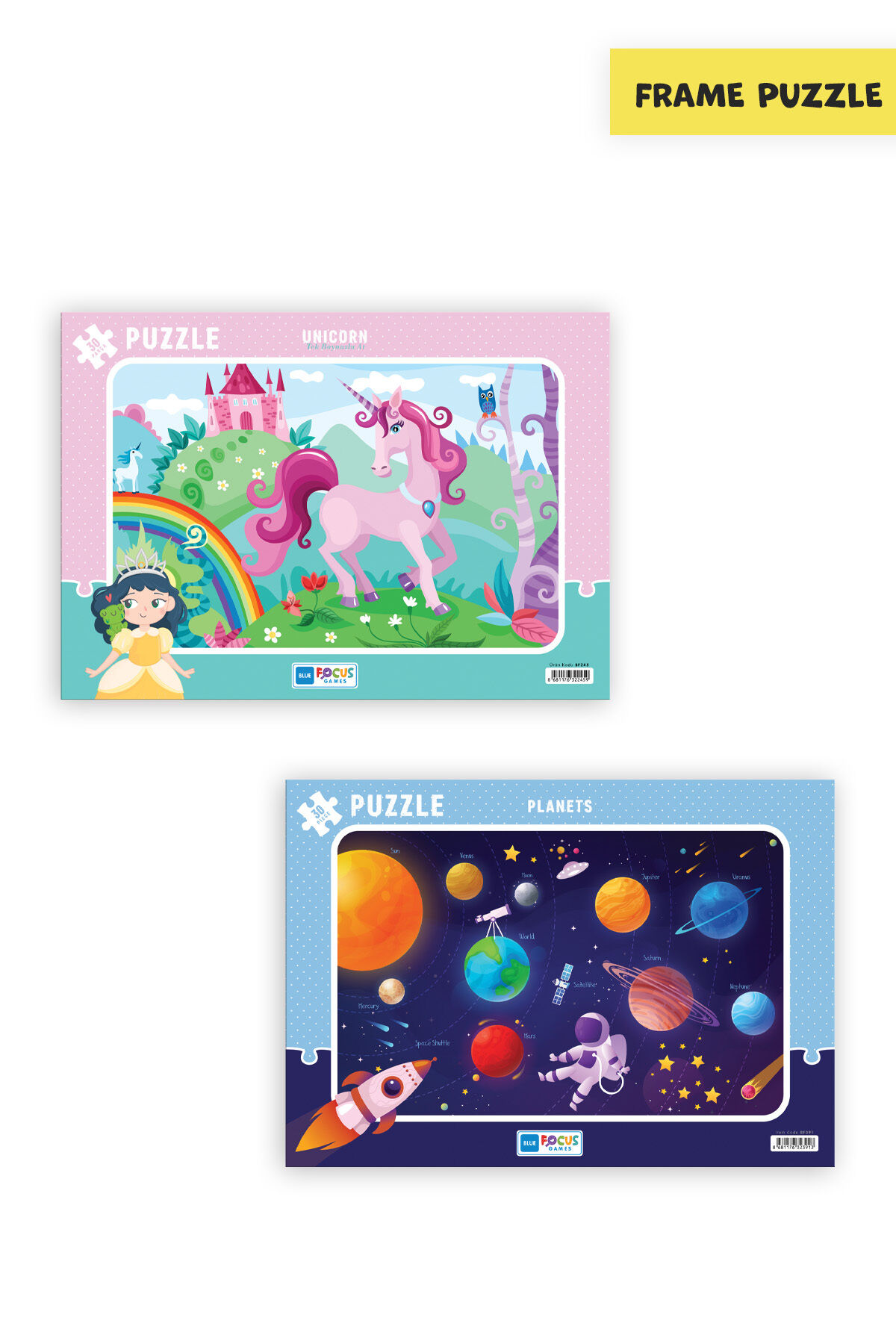 2 ADET 30 PARÇA ÇOCUK PUZZLE TEK BOYNUZLU AT VE GEZEGENLER