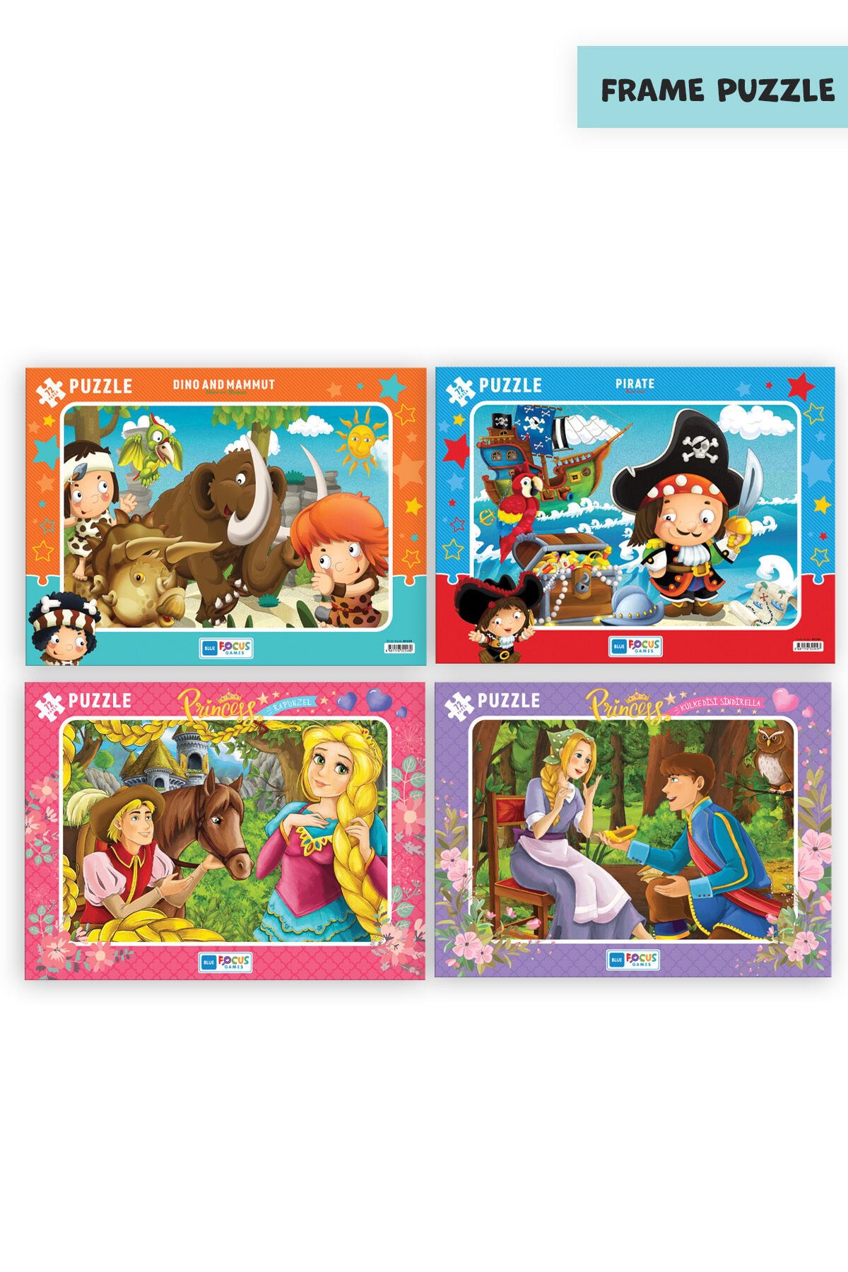 4 FARKLI 72 PARÇA ÇOCUK PUZZLE