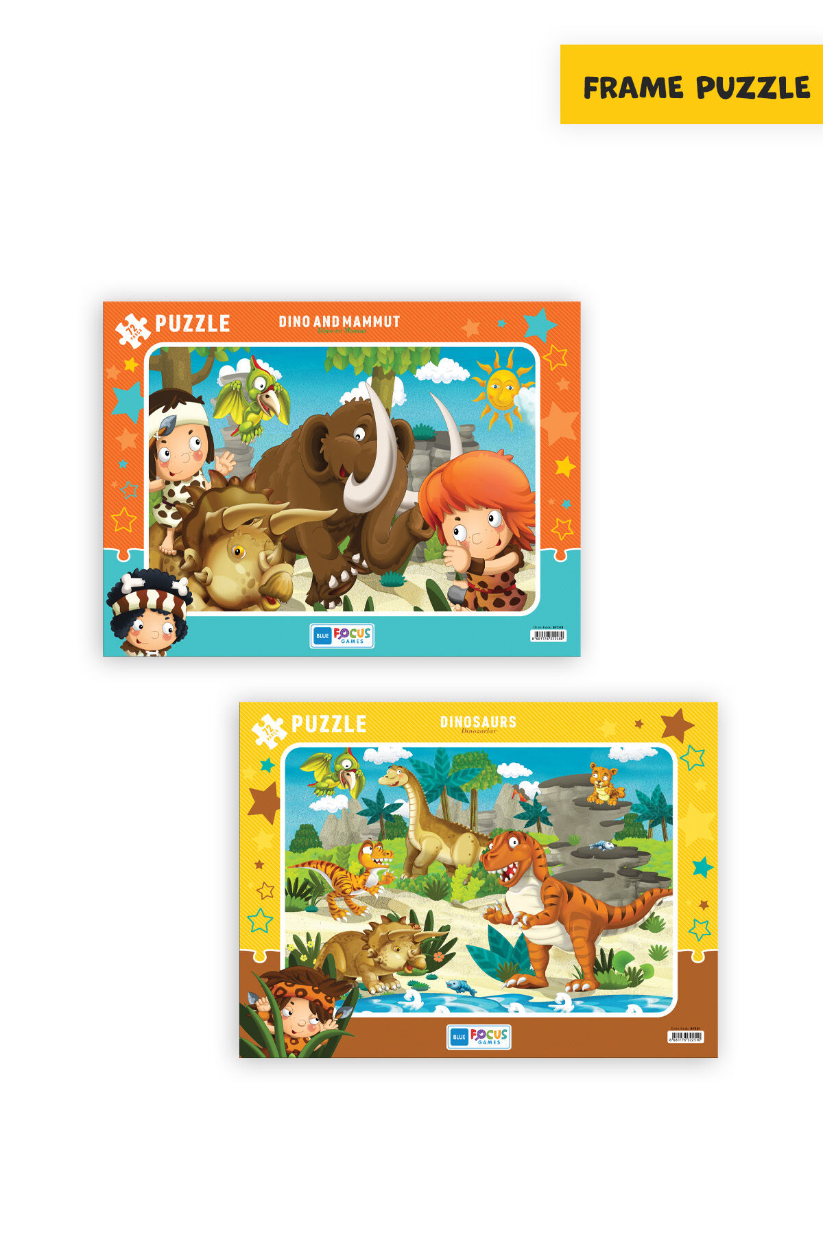 2 ADET 72 PARÇA ÇOCUK PUZZLE DİNO VE MAMUT VE DİNOZORLAR