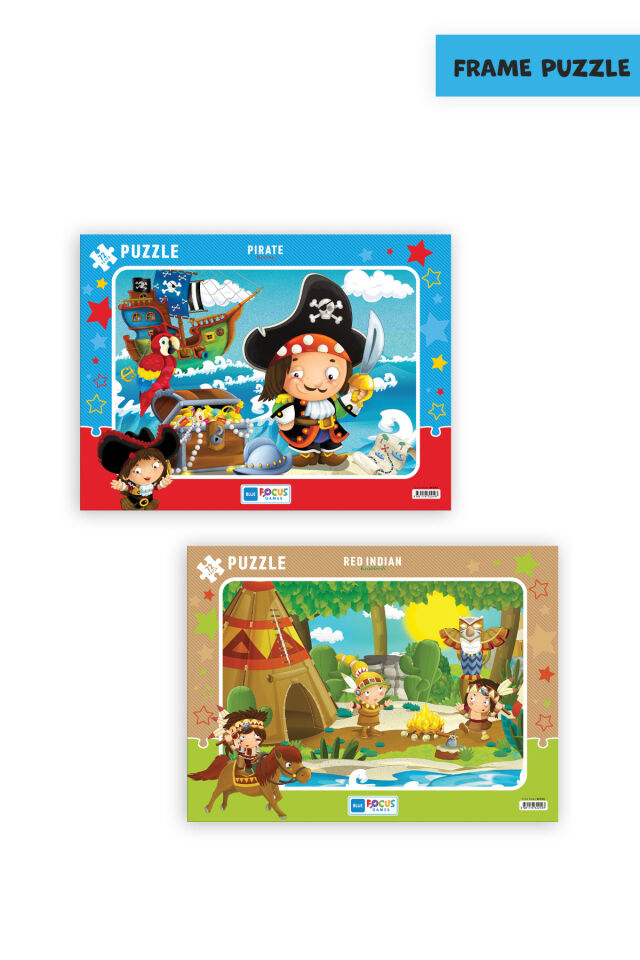 2 ADET 72 PARÇA ÇOCUK PUZZLE KORSAN VE KIZILDERİLİ