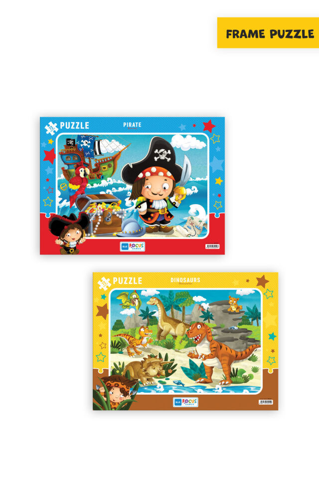 2 ADET 72 PARÇA ÇOCUK PUZZLE KORSAN VE DİNOZORLAR