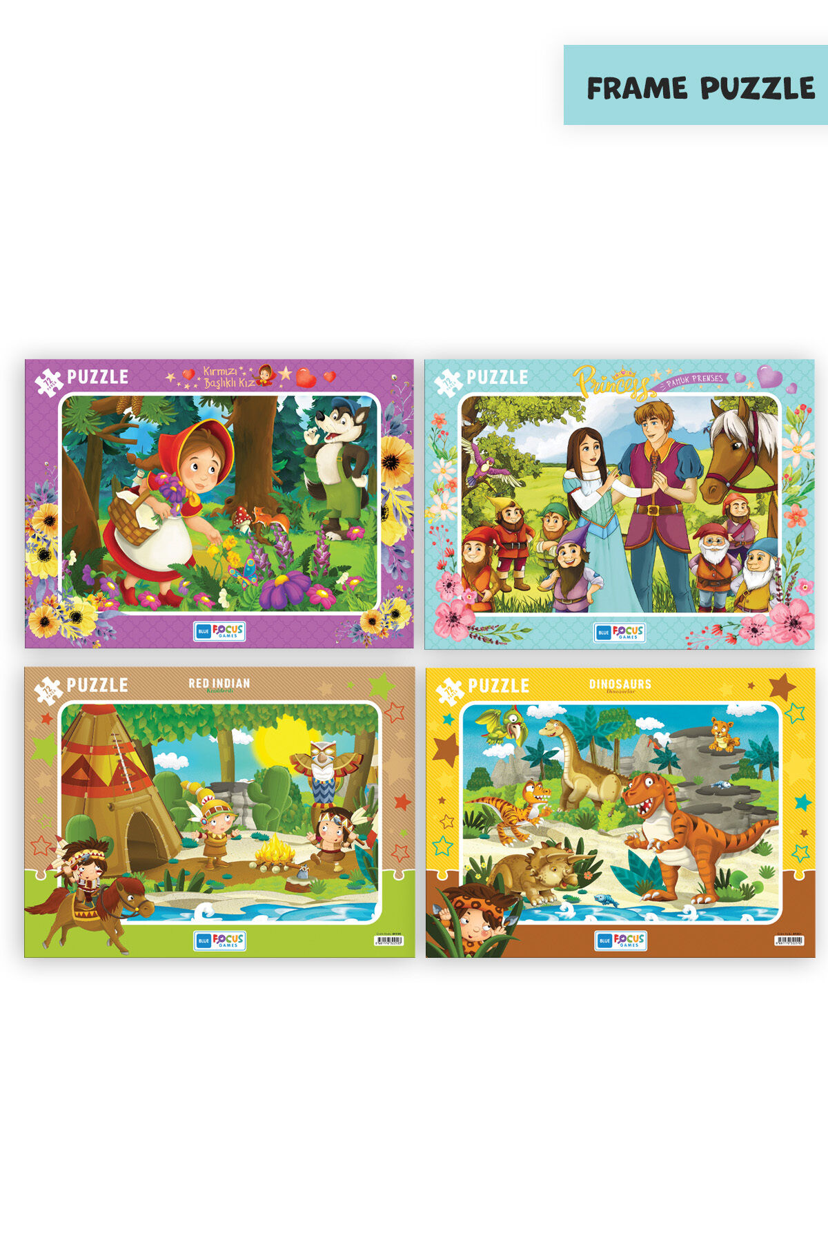 4 ADET 72 PARÇA ÇOCUK PUZZLE