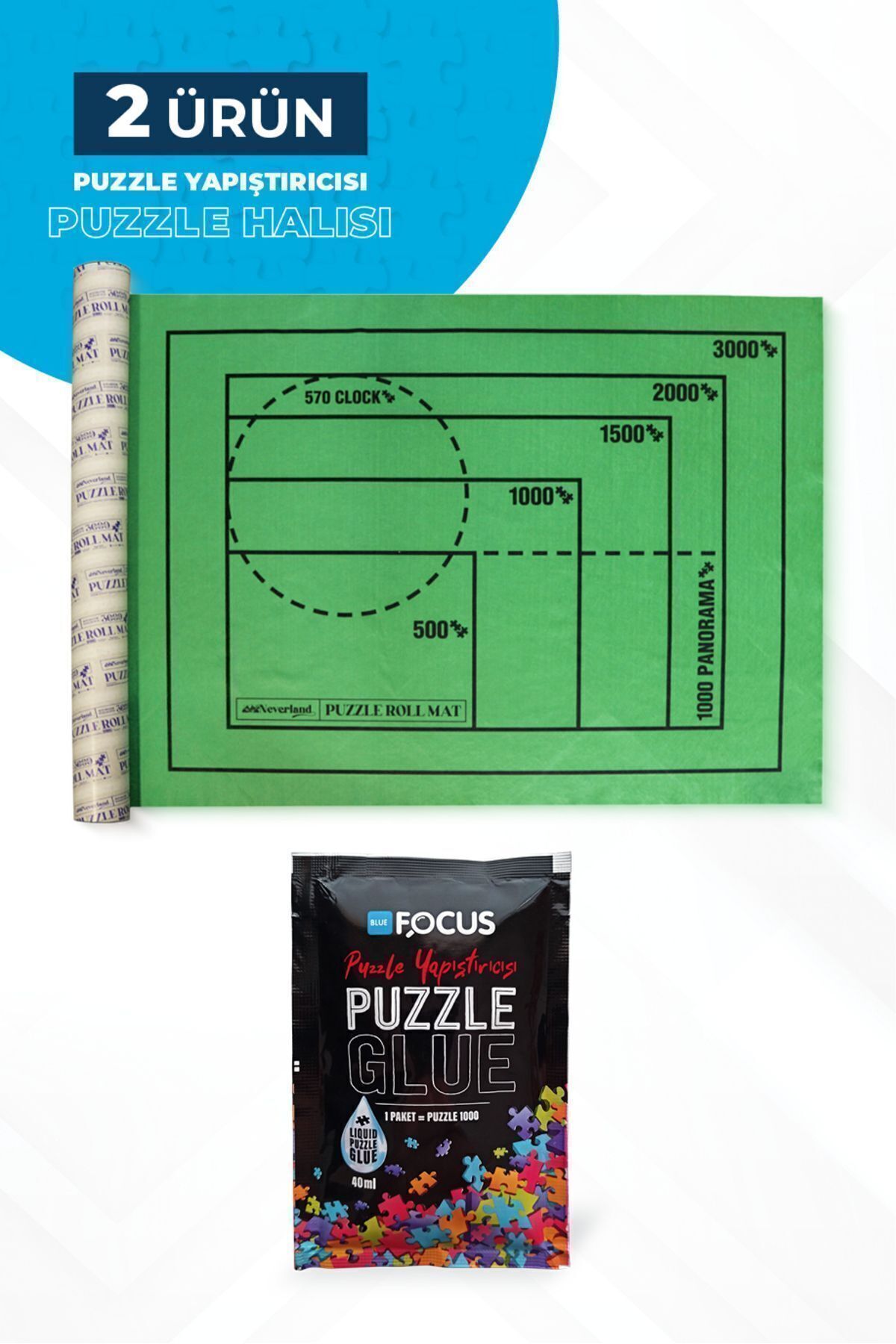 Puzzle Halısı (3000'LİK) Ve Puzzle Yapıştırıcısı (1000'LİK) - 2 Ürün