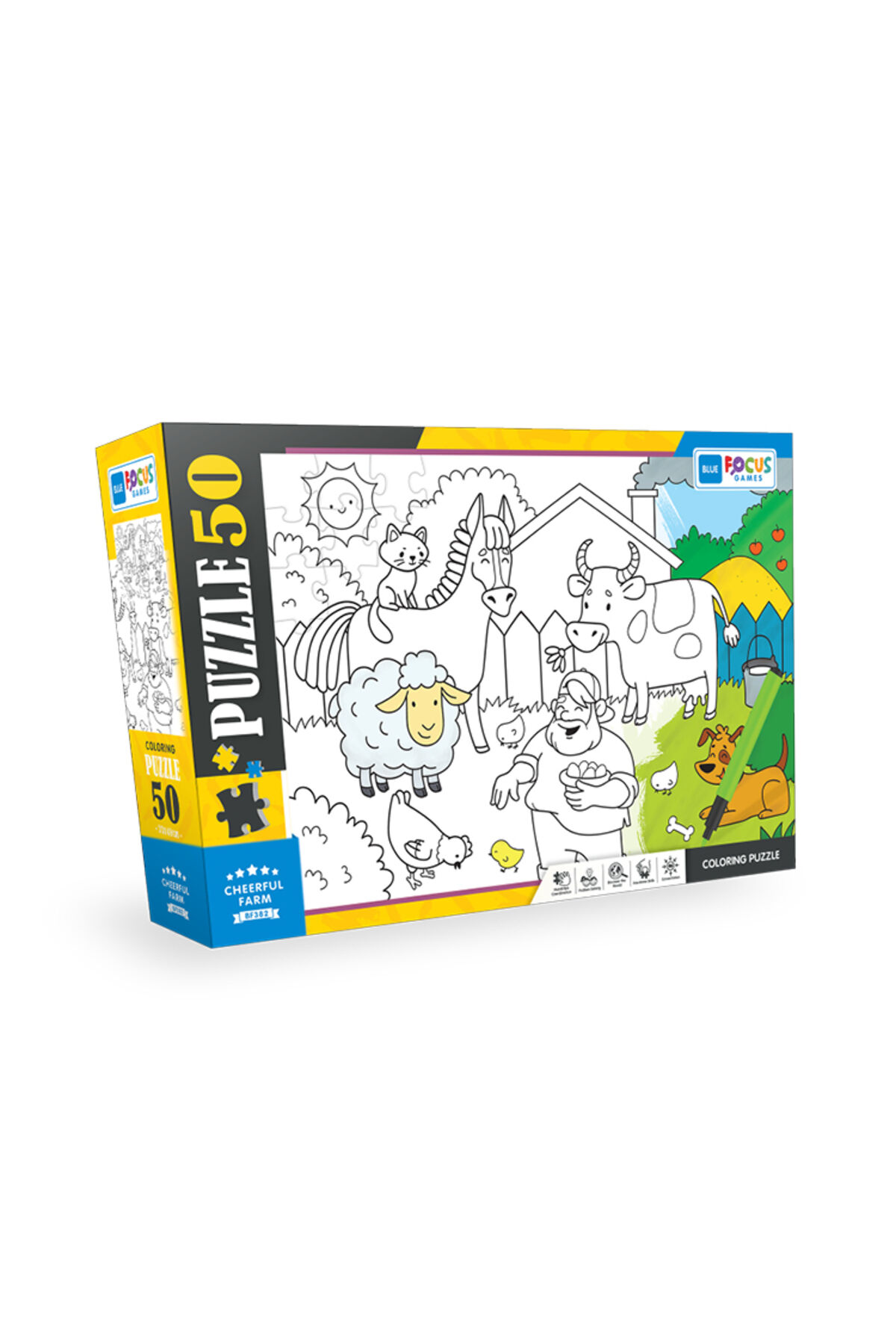 50 Parça Coloring Puzzle - Cheerful Farm (Neşeli Çiftlik)
