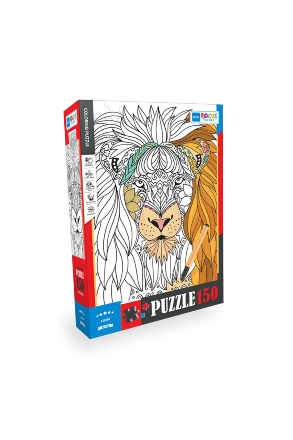 150 Parça Coloring Puzzle - Lion (Aslan)
