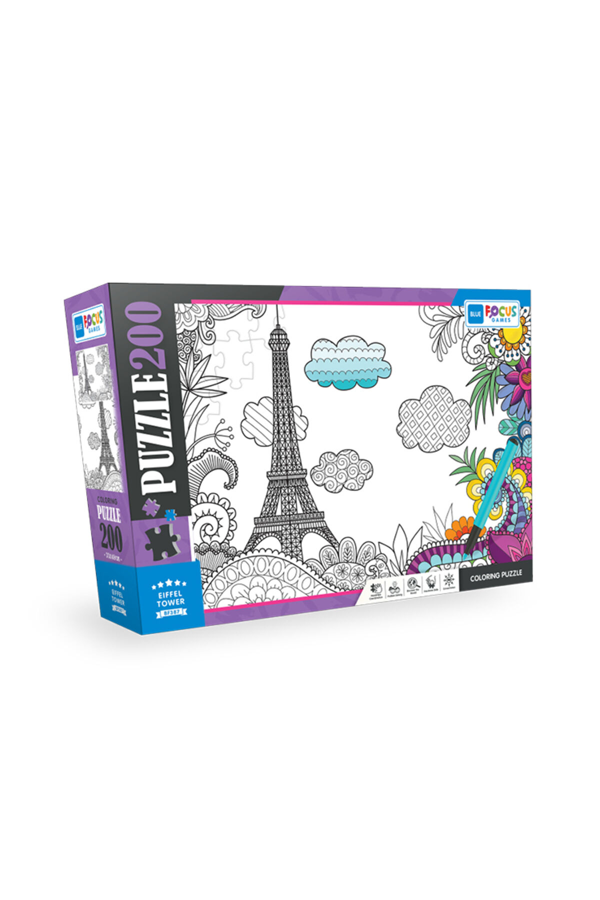 200 Parça Coloring Puzzle - Eiffel Tower (Eyfel Kulesi)