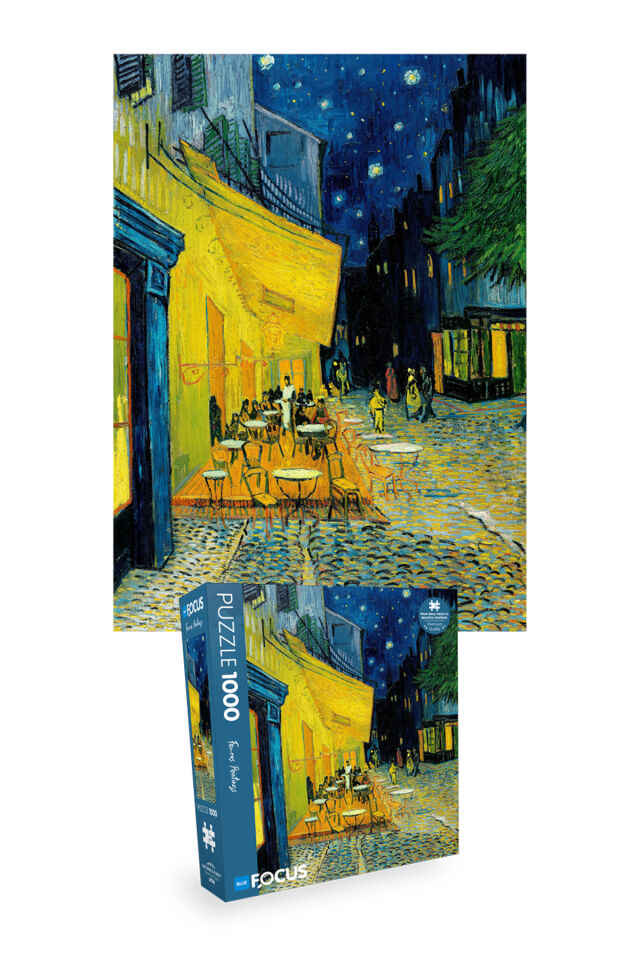 2 Adet 1000 Parça Puzzle - Kafe Terasta Gece ve Colmar
