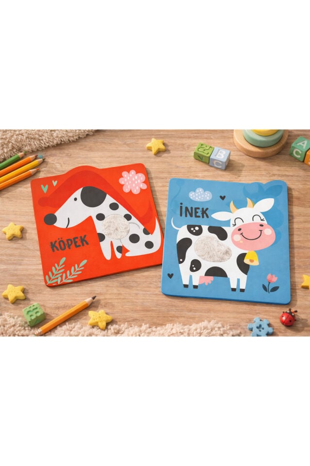 DOKUN HİSSET FLASHCARD 12 KART - SEVİMLİ HAYVANLAR