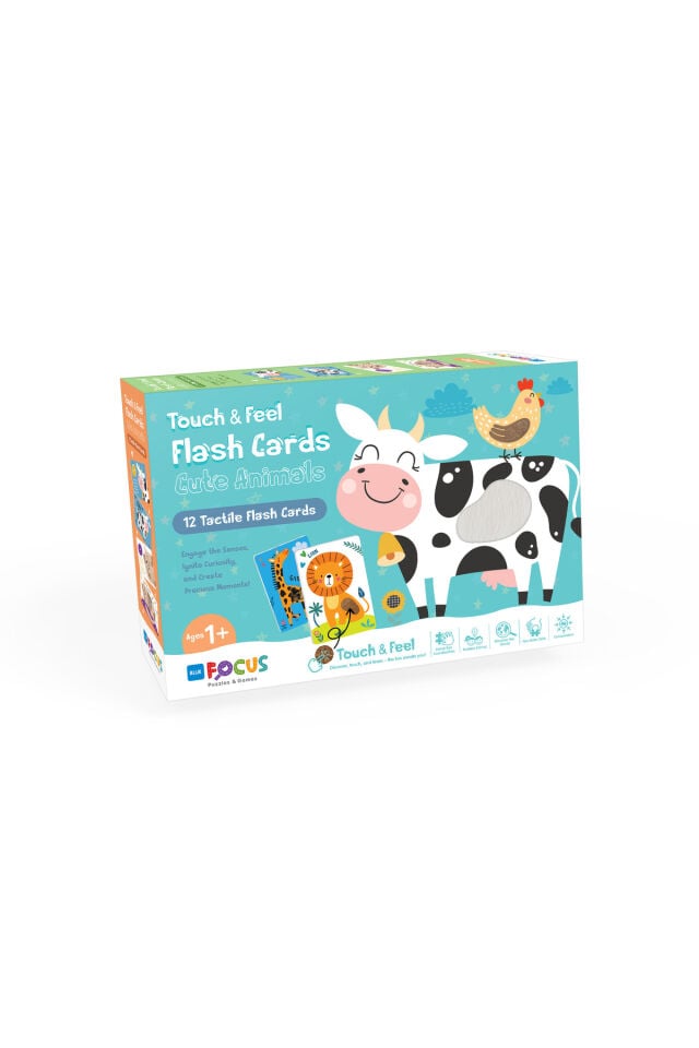DOKUN HİSSET FLASHCARD 12 KART - SEVİMLİ HAYVANLAR