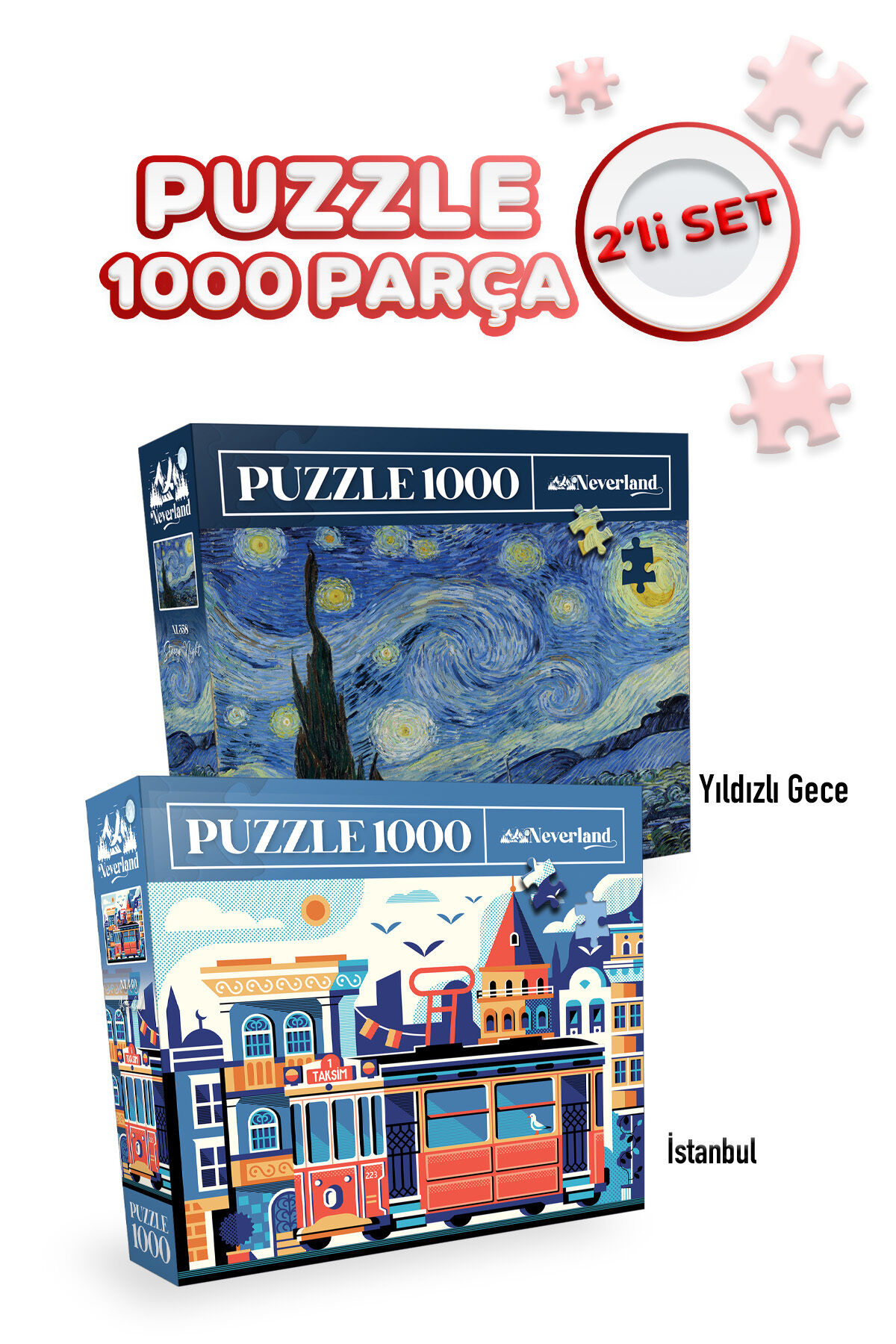 2 ADET 1000 PARÇA PUZZLE- YILDIZLI GECE VE ISTANBUL