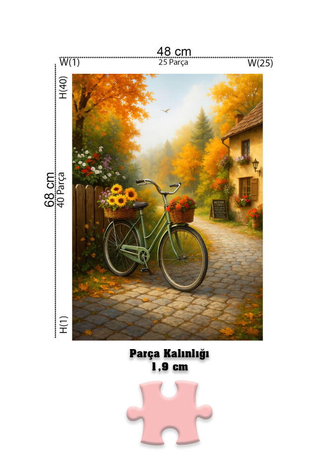 3 ADET 1000 PARÇA PUZZLE - HUZURLU MANZARA VE SONBAHAR KAFE YOLCULUĞU VE GÜNEŞLİ TERAS