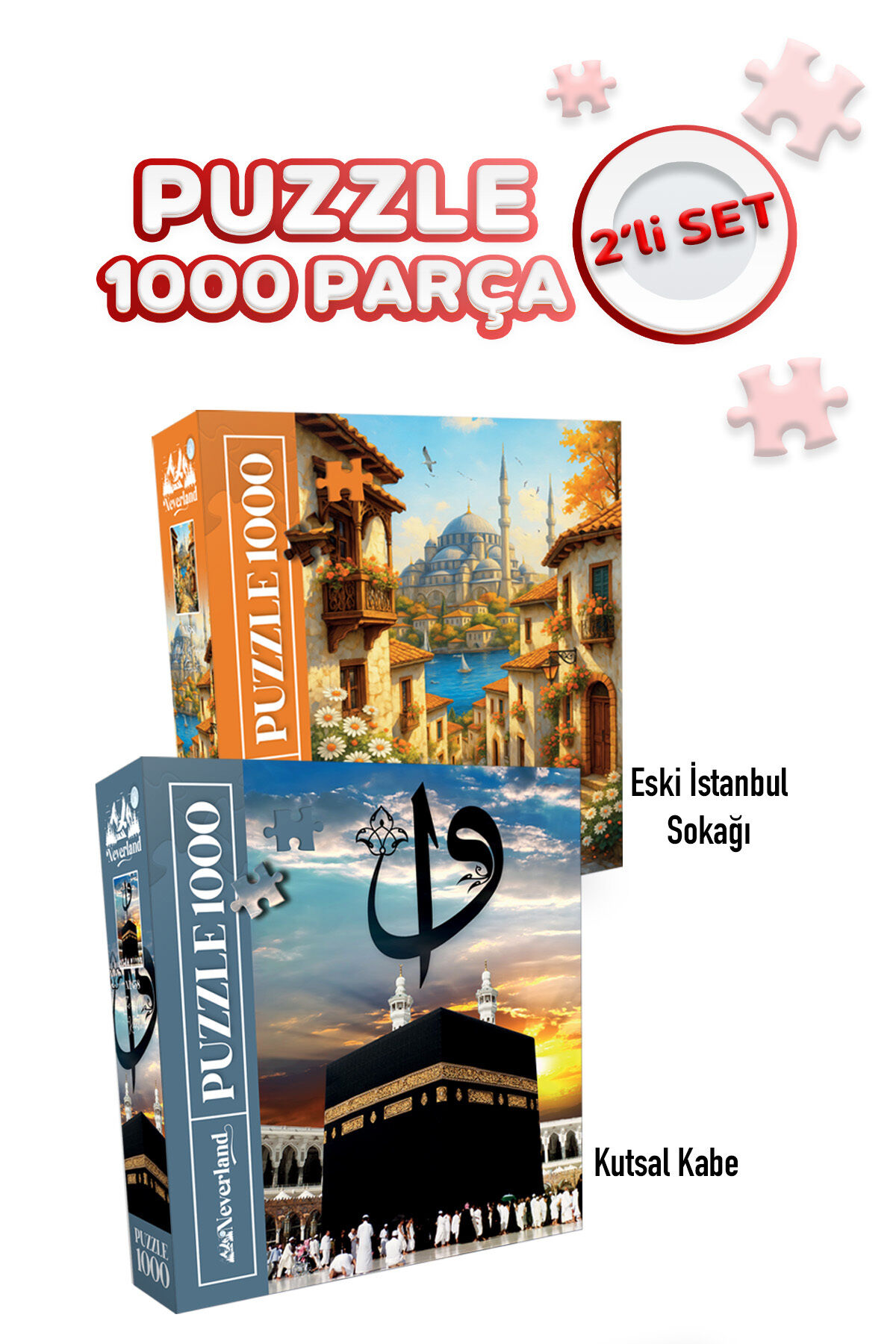 2 ADET 1000 PARÇA PUZZLE- ESKİ İSTANBUL SOKAĞI VE KUTSAL KABE