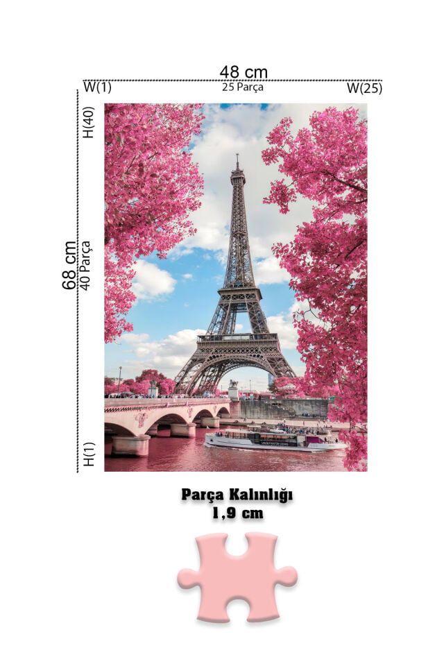 4 Adet 1000 Parça Puzzle - Eyfel / İstanbul Evening / London / Amsterdam