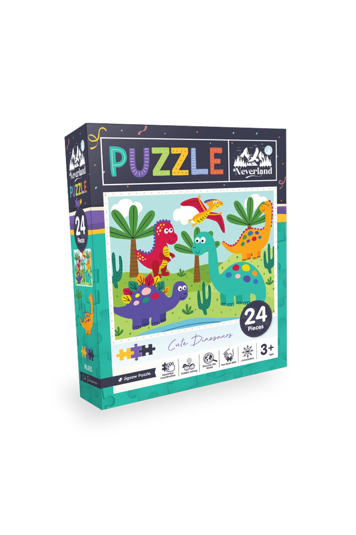 24 Pieces Jigsaw Puzzle - Cute Dinosaurs (Sevimli Dinozorlar)