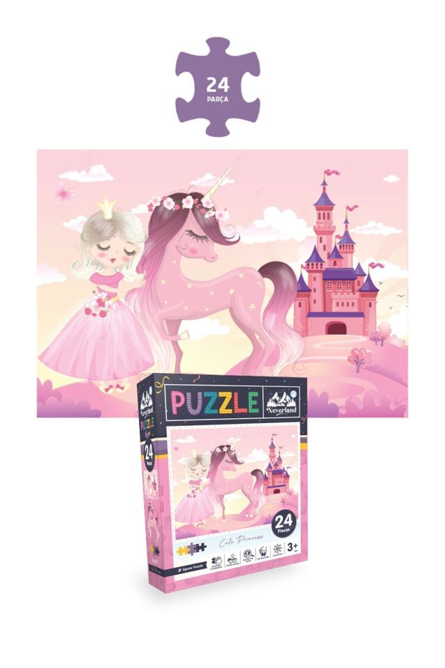 4'lü Çocuk Puzzle - 24 P. Çiftlik Hayvanları Ve Sevimli Prenses Ve 50 P. Otobüs Ve Deniz Kızı