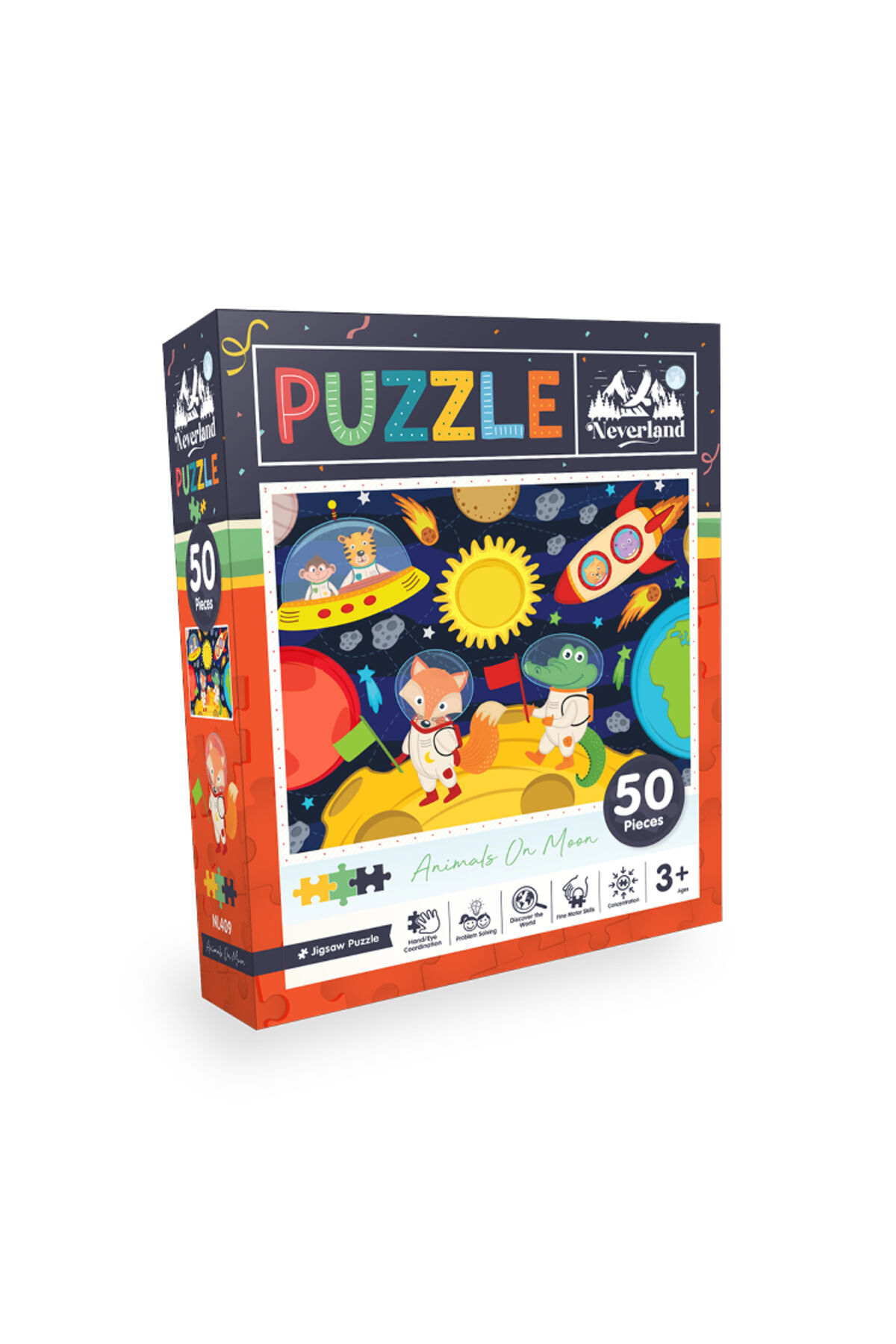 50 Pieces Jigsaw Puzzle - Animals On Moon (Ay Hayvanları)