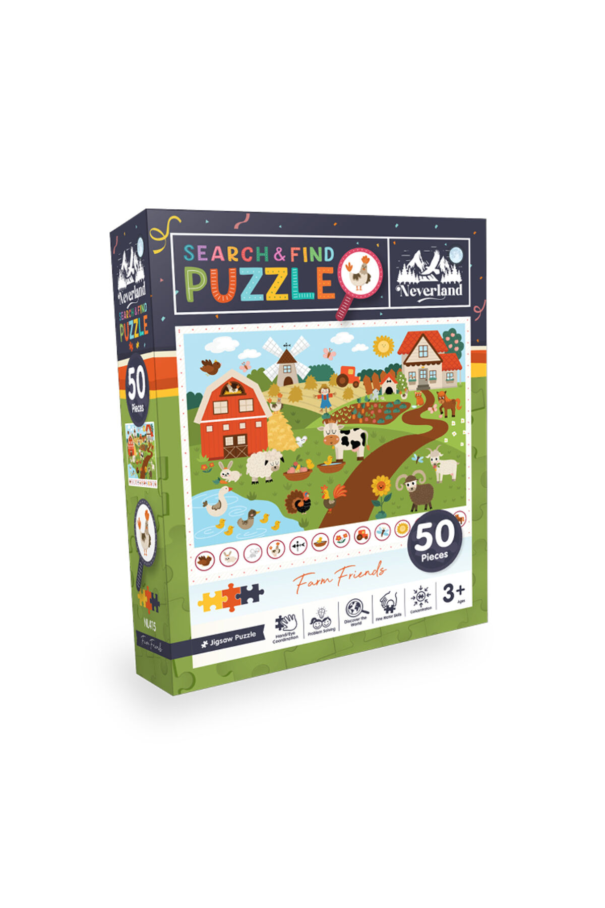 50 Pieces Search and Find Puzzle - Farm Friends (Çiftlik Arkadaşları)