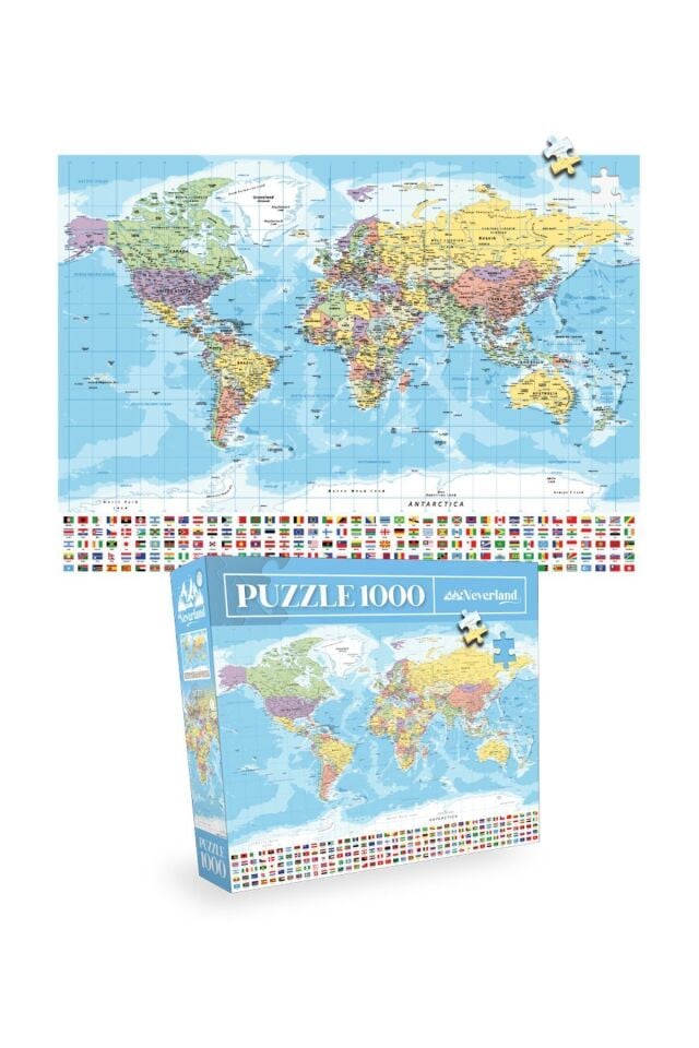 2 ADET 1000 PARÇA PUZZLE - GEZEGENLER ve DÜNYA HARİTASI-I
