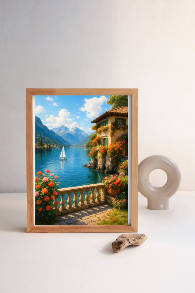 4 ADET 1000 PARÇA PUZZLE -COLMAR VE SAHİL MANZARASI VE ŞEMSİYELER VE GÖL MANZARASI