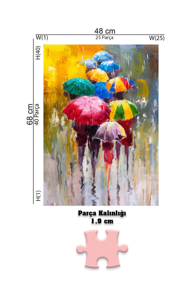 2 Adet 1000 Parça Puzzle - Kız Kulesi ve Şemsiyeler
