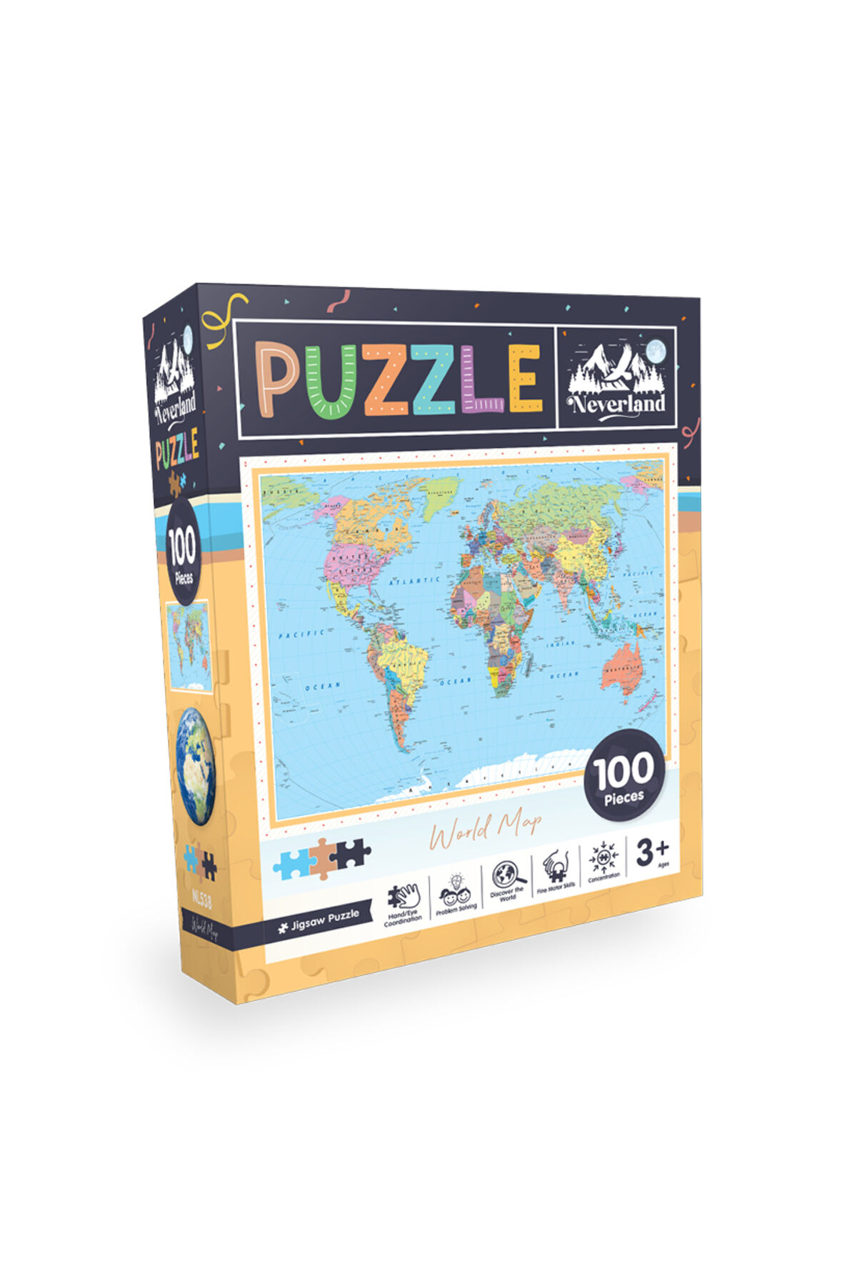100 Parça Puzzle - Dünya Haritası (WORLD MAP)