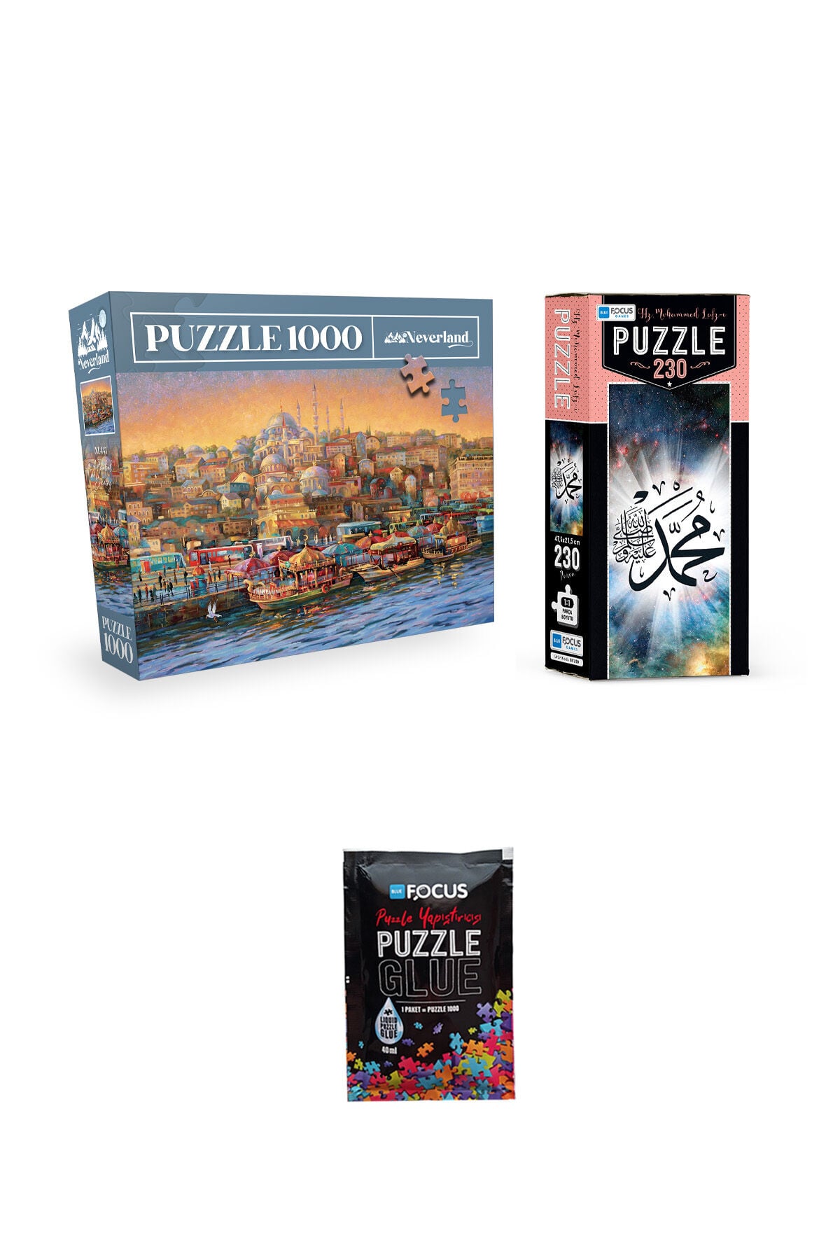 1000 PARÇA PUZZLE KUDÜS VE 230 PARÇA HZ. MUHAMMED LAFZI VE PUZZLE YAPIŞTIRICISI