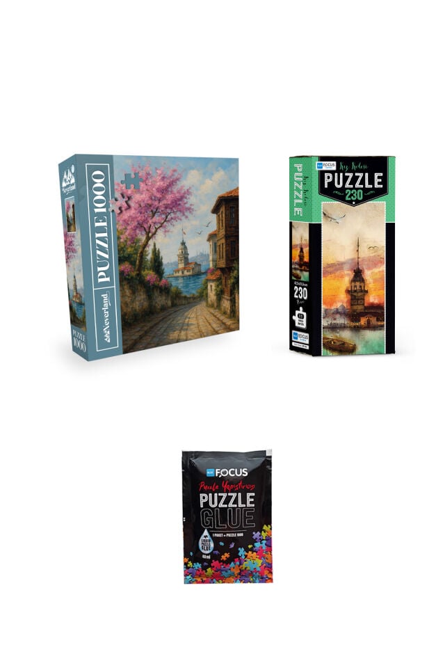 1000 PARÇA PUZZLE KIZ KULESİ ANILARI VE 230 PARÇA KIZ KULESİ VE PUZZLE YAPIŞTIRICISI