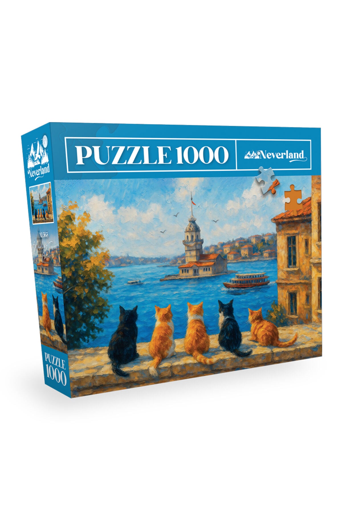 1000 Parça Puzzle - Maiden's Tower Cats (Kız Kulesi Kedileri)