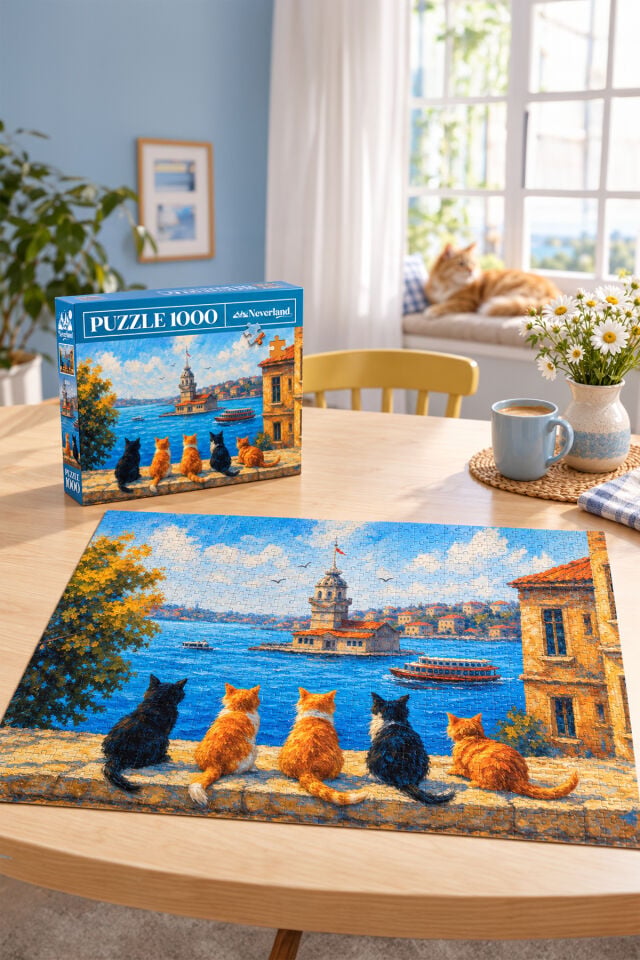 1000 Parça Puzzle - Maiden's Tower Cats (Kız Kulesi Kedileri)