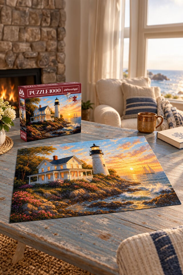 1000 Parça Puzzle - Lighthouse Sunset (Deniz Feneri Günbatımı)