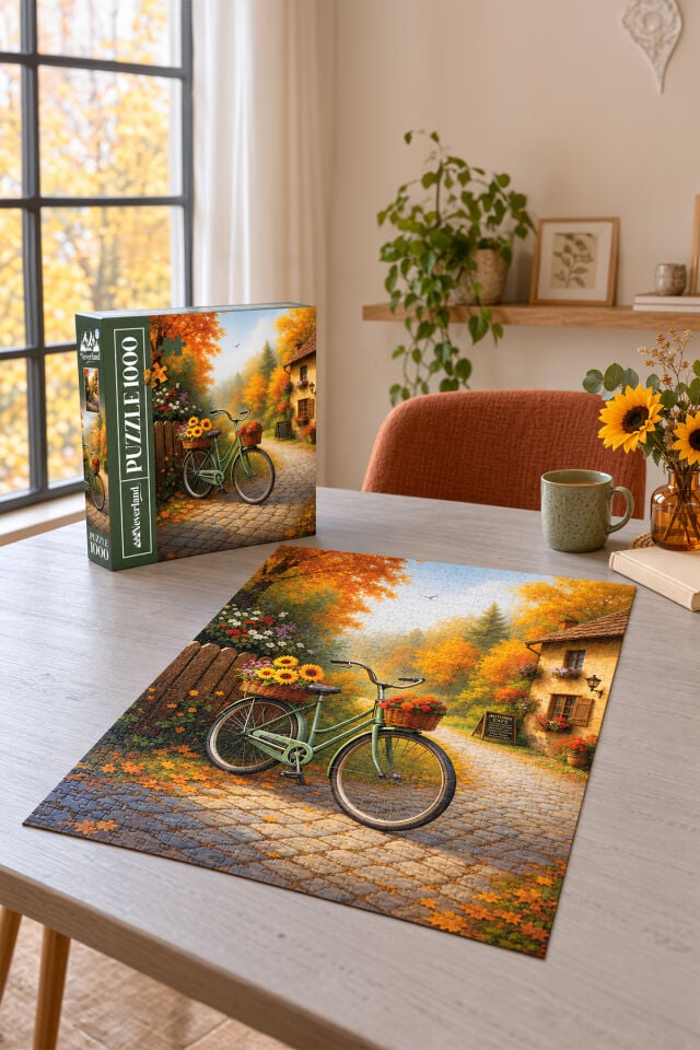 1000 Parça Puzzle - Autumn Cafe Ride (Sonbahar Kafe Yolculuğu)