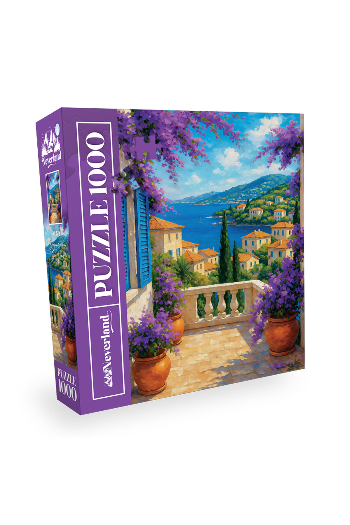 1000 Parça Puzzle - Bougainvillea Sea View (Begonvilli Deniz Manzarası)