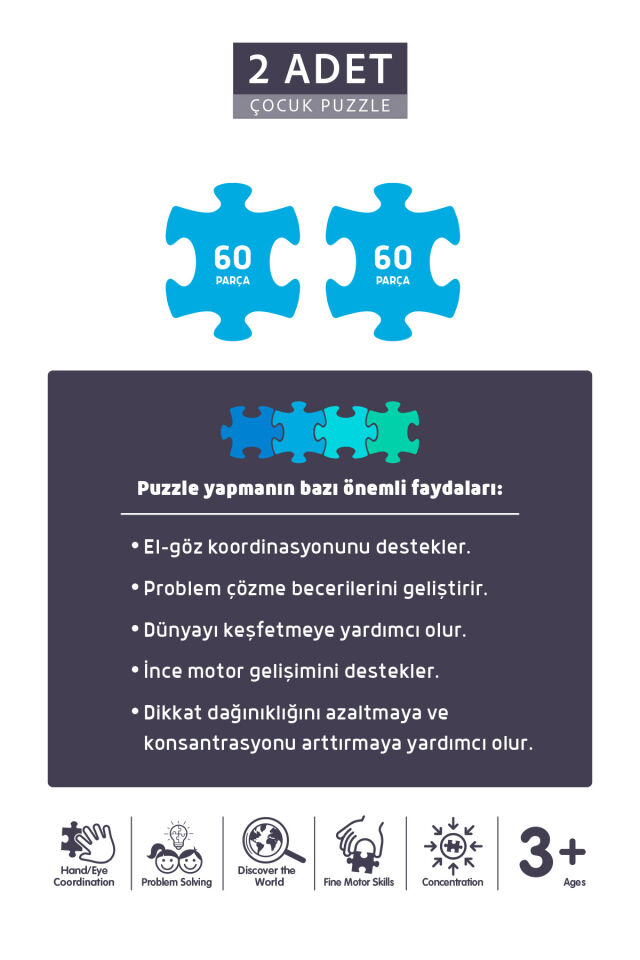 2 ADET 60 PARÇA - UNICORN DREAM (UNICORN RÜYASI) VE TINY BUILDERS (MİNİK İNŞAATÇILAR)