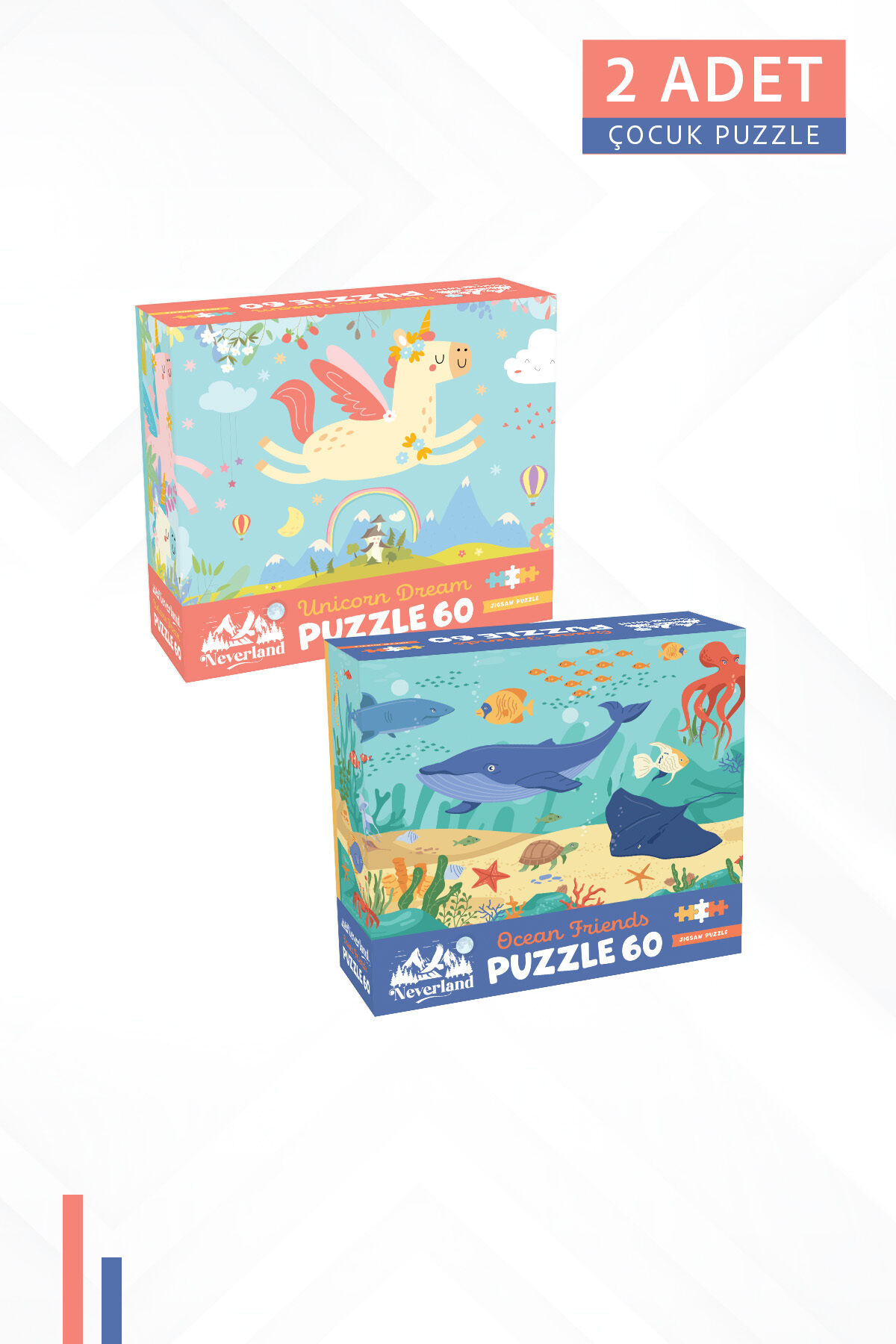 2 ADET 60 PARÇA - UNICORN DREAM (UNICORN RÜYASI) VE OCEAN FRIENDS (OKYANUS ARKADAŞLARI)