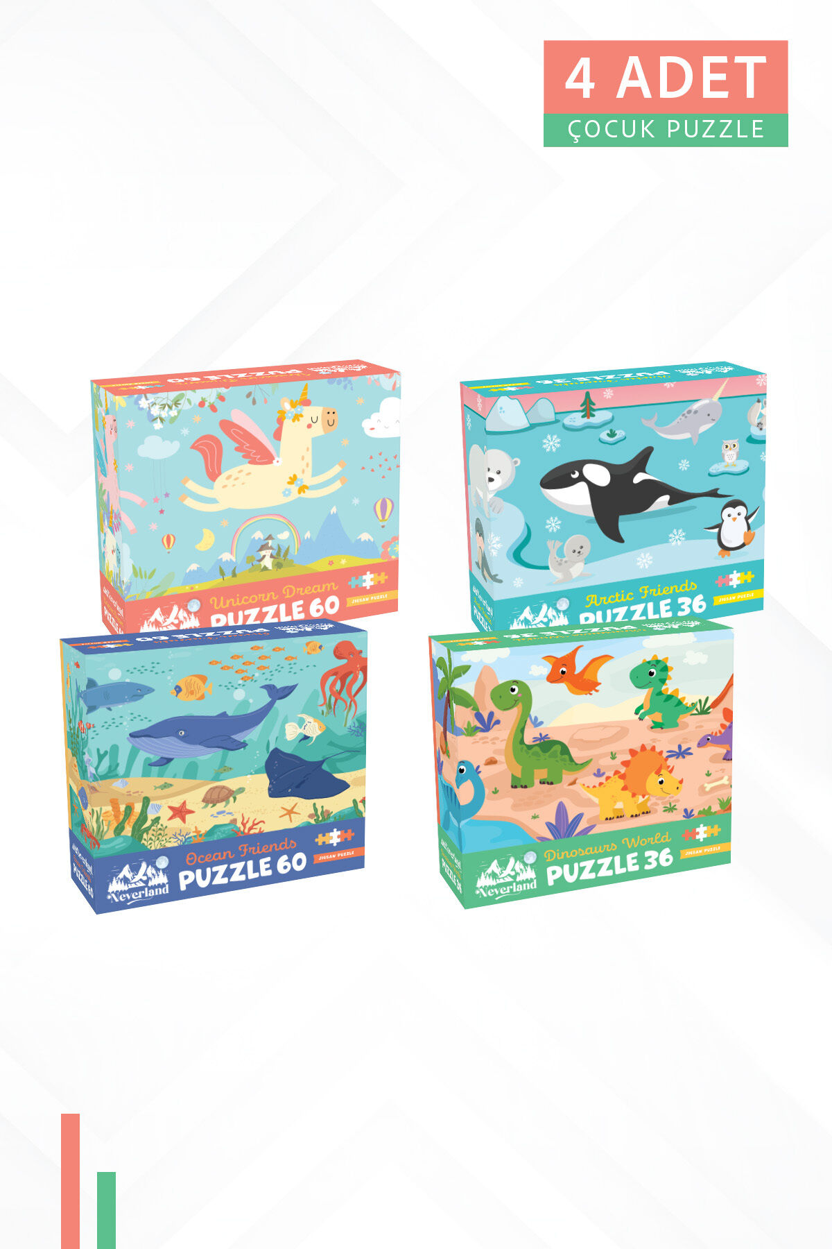 4 FARKLI 36 PARÇA VE 60 PARÇA ÇOCUK PUZZLE